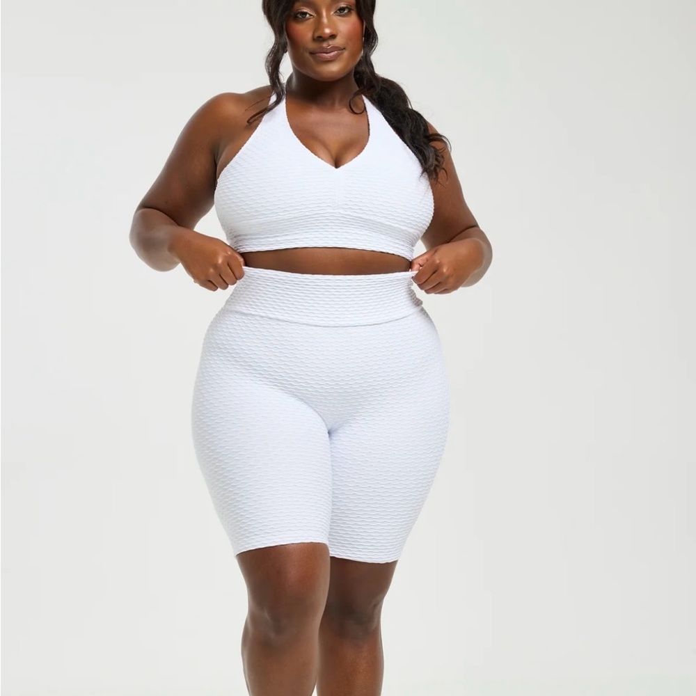 Booty by Brabants White Croco Skin Seamless biker shorts
